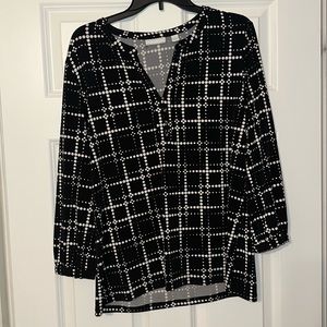 New York and Company Black and White Blouse